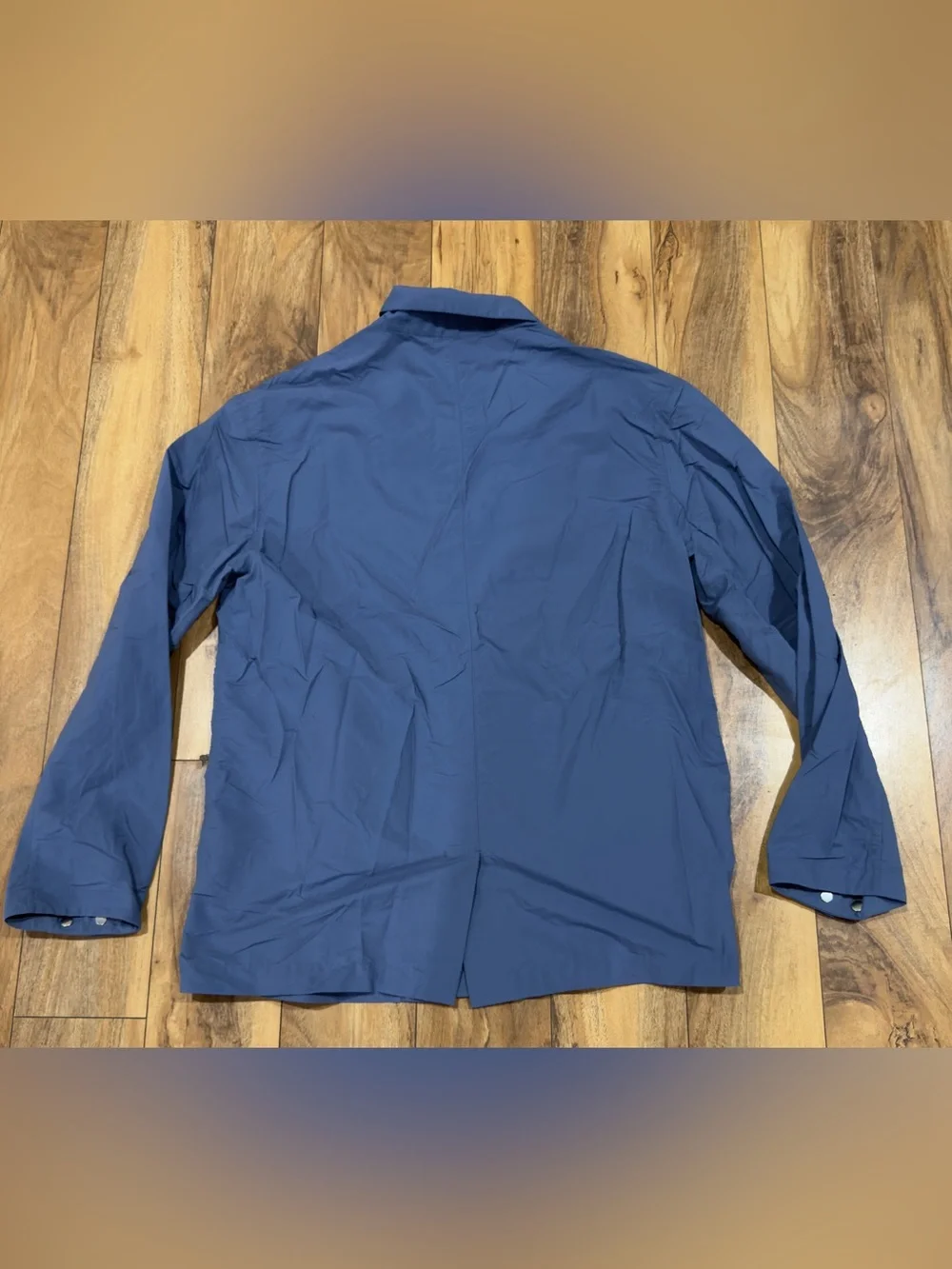 COS Men’s Blue Technical Overshirt Jacket Hidden Snap Front Lightweight Size M